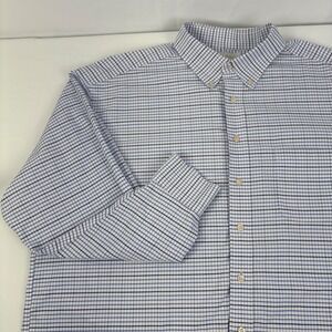 Roundtree & Yorke Gold Label Blue Gingham L/S Oxford Shirt Mens 18 35